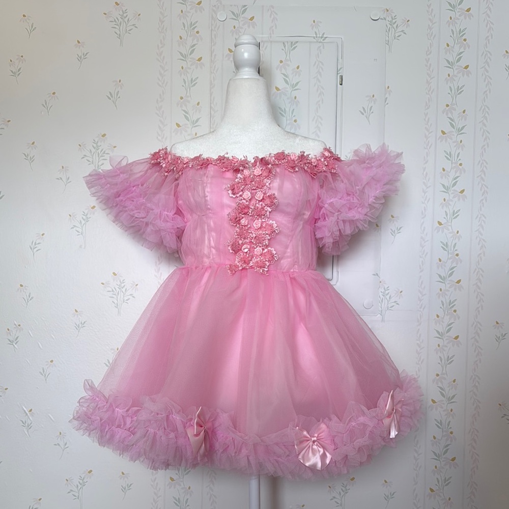 Sugar Thrillz Winter Rose Mini Dress Pink